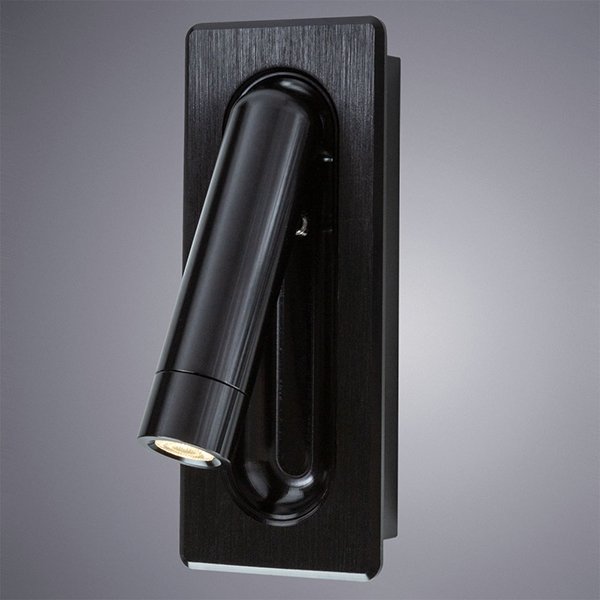 Бра Arte Lamp Adhil A8236AP-1BK, арматура черная, плафон металл черный, 7х4 см