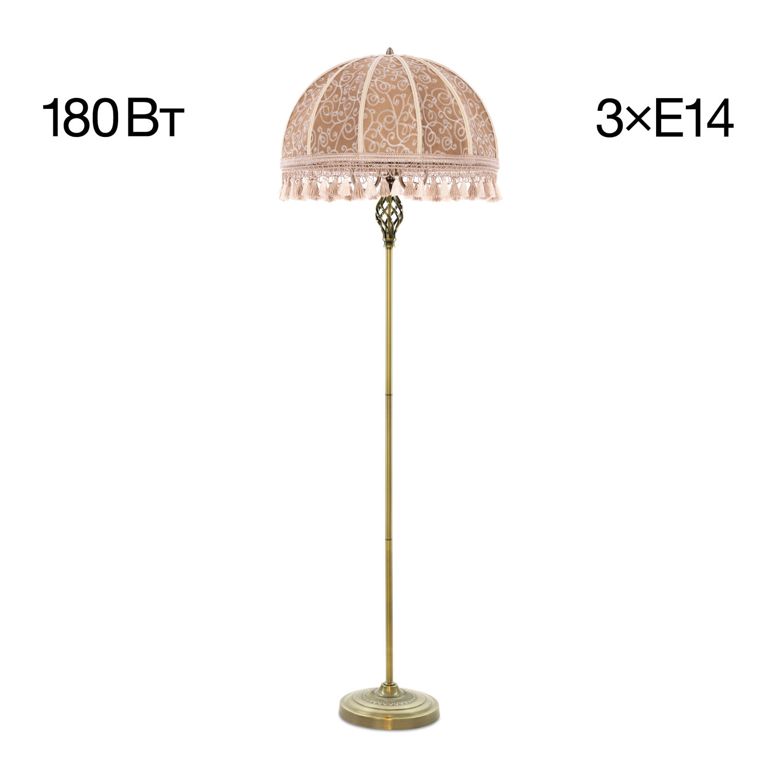 Торшер Citilux Базель CL407935, арматура бронза, плафоны текстиль бежевый