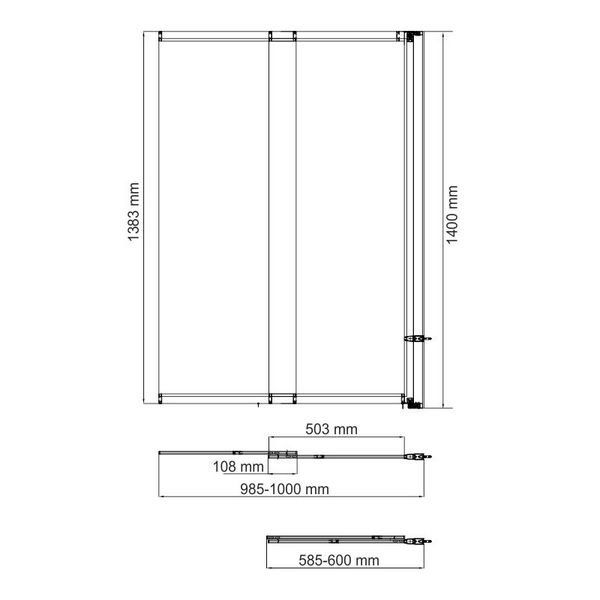 Шторка на ванну WasserKRAFT Main 41S02-100 100x140, стекло прозрачное, профиль серебристый - фото 1