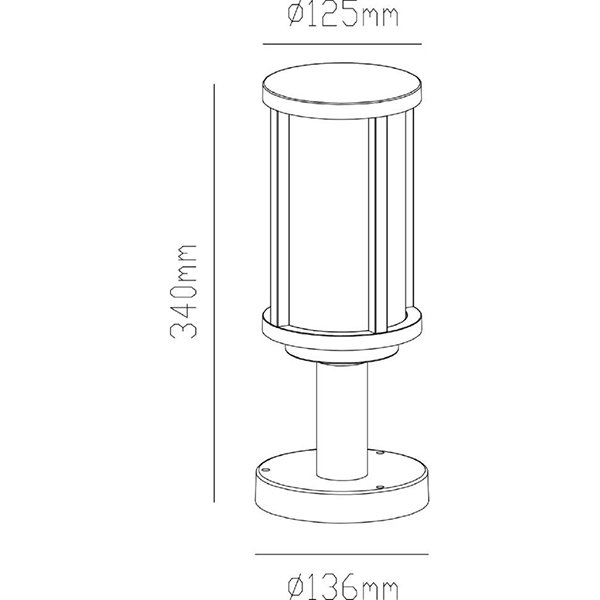 Садовый светильник Arte Lamp Toronto A1036FN-1BK, арматура черная, плафон стекло прозрачное, 13х13 см - фото 1