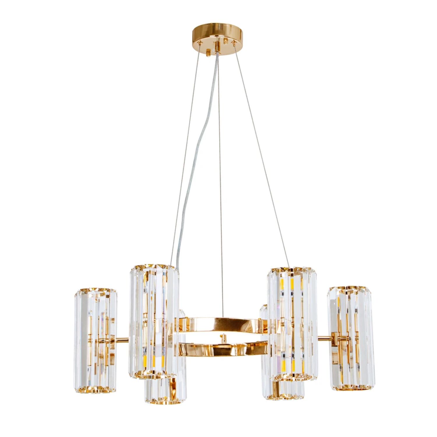 Подвесная люстра Arte Lamp Santorini A1049SP-12GO, арматура золото, плафон хрусталь прозрачный