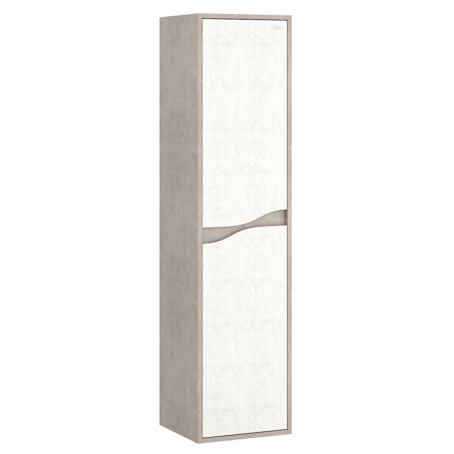 Шкаф-пенал Оника Брендон 35 подвесной, цвет бетон крем / камень светлый