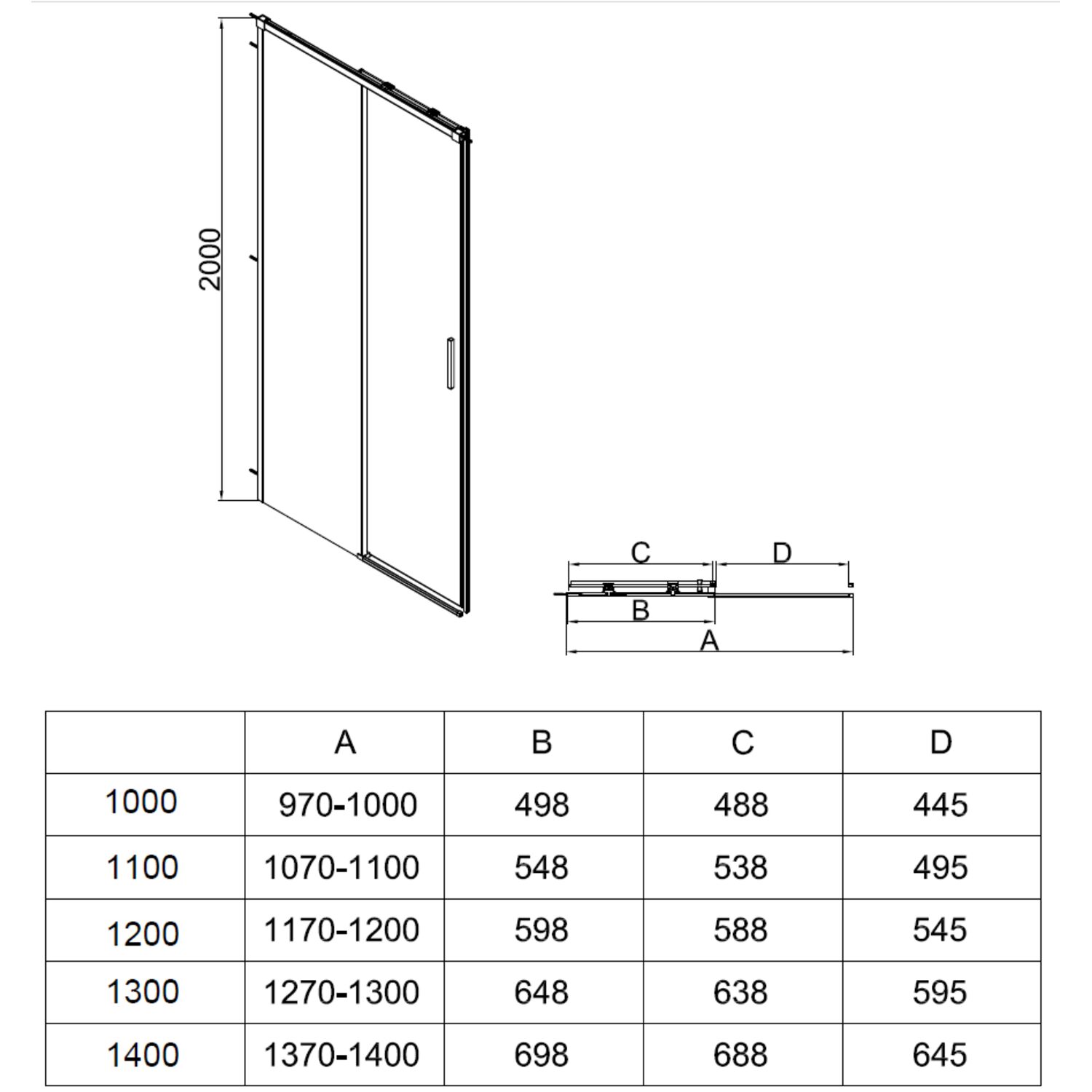 Душевая дверь Vincea Soft 2 VDS-3SO2 130x200, стекло прозрачное, профиль брашированное золото - фото 1