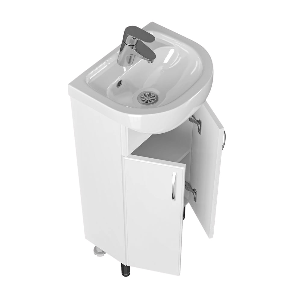 Тумба под раковину Санта Сити 40 напольная, с дверцами, цвет белый - фото 1