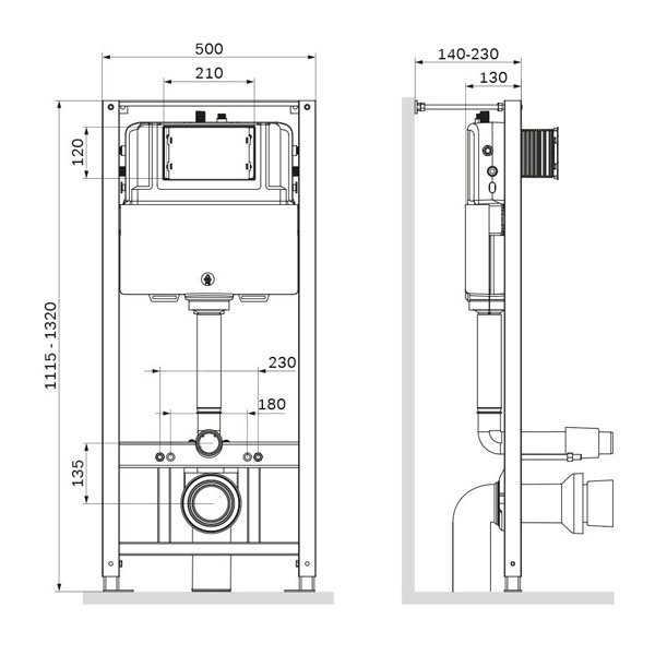 Комплект AM.PM IS49051.701700 унитаза Spirit V2.0 FlashClean с сиденьем микролифт и инсталляции c кнопкой хром глянцевый