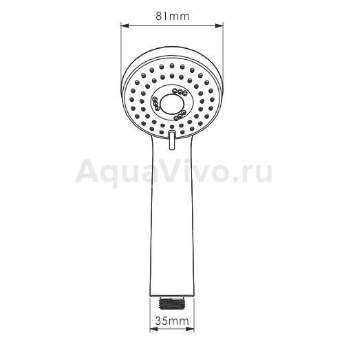 Душевая лейка WasserKRAFT A120, 3 режима, цвет хром - фото 1