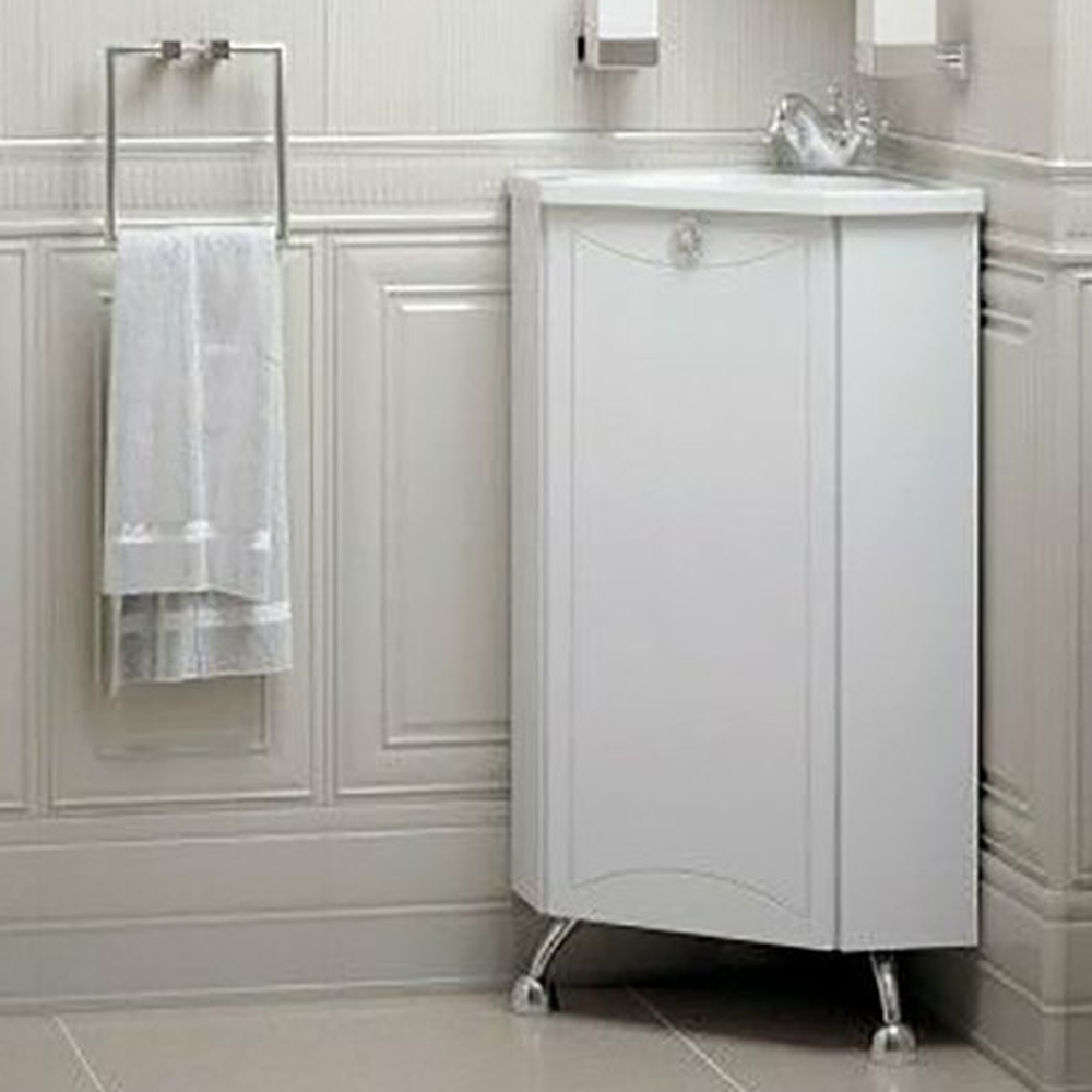 Тумба для раковины Corozo Мирра 40, угловая, цвет белый - фото 1