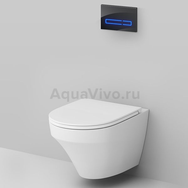 Комплект AM.PM IS450A38.501700 унитаза Inspire FlashClean с сиденьем микролифт и инсталляции c черной кнопкой - фото 1