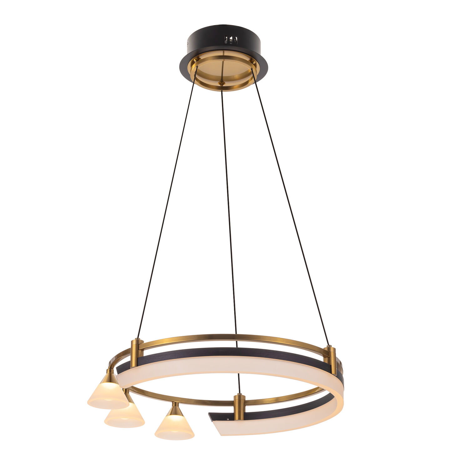 Подвесная люстра Citilux Helly CL211042, арматура черная / бронза, плафоны полимер белый - фото 1