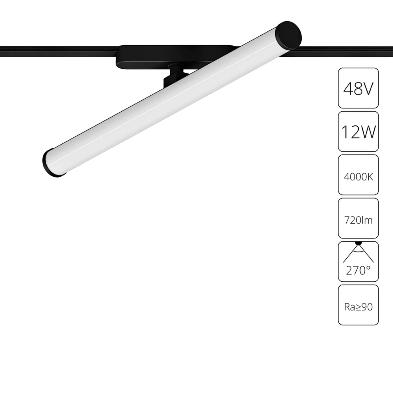 Магнитный трековый светильник Arte Lamp Rapid A6165PL-1BK, арматура черная   