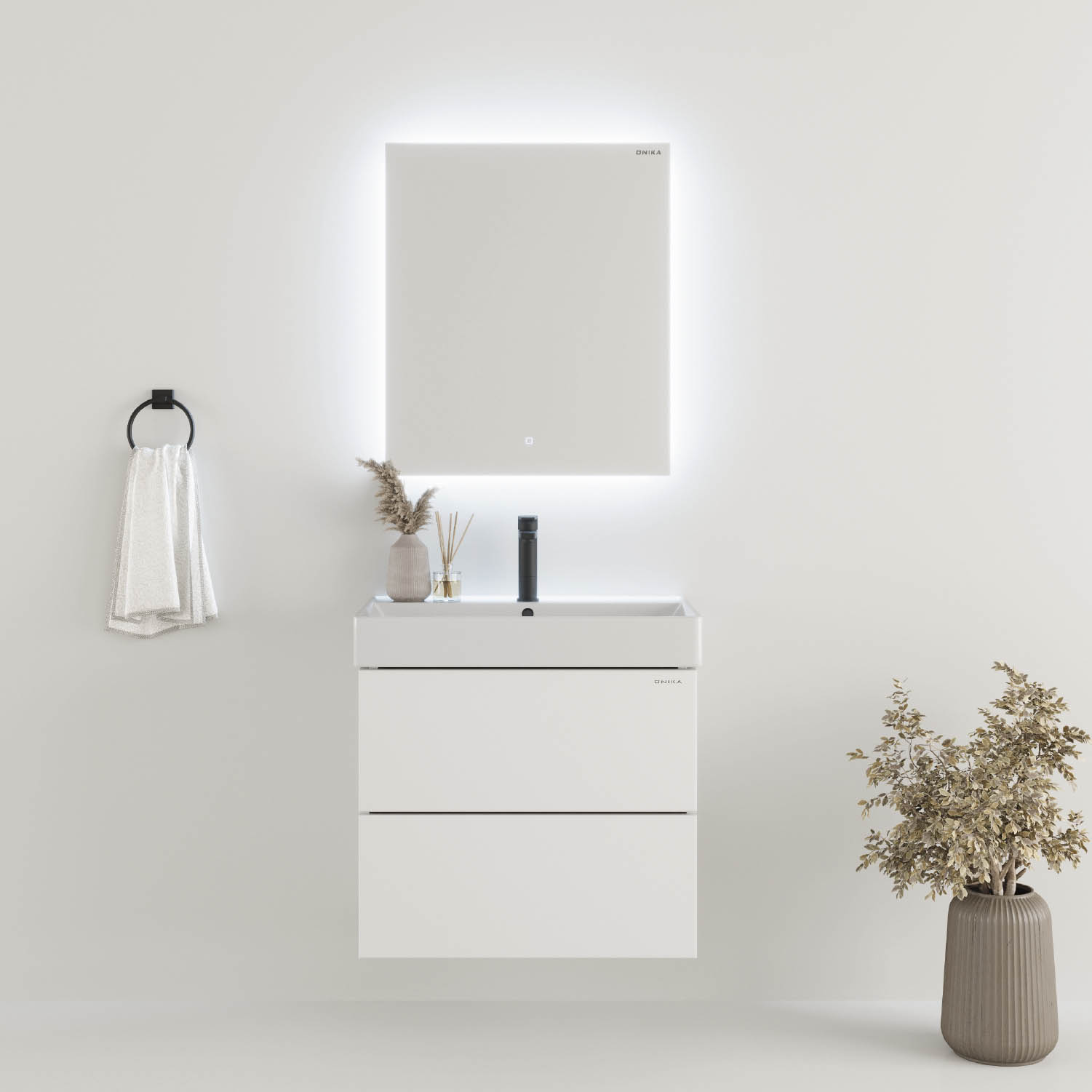 Мебель для ванной Оника Эсквана 65, подвесная, цвет белый - фото 1