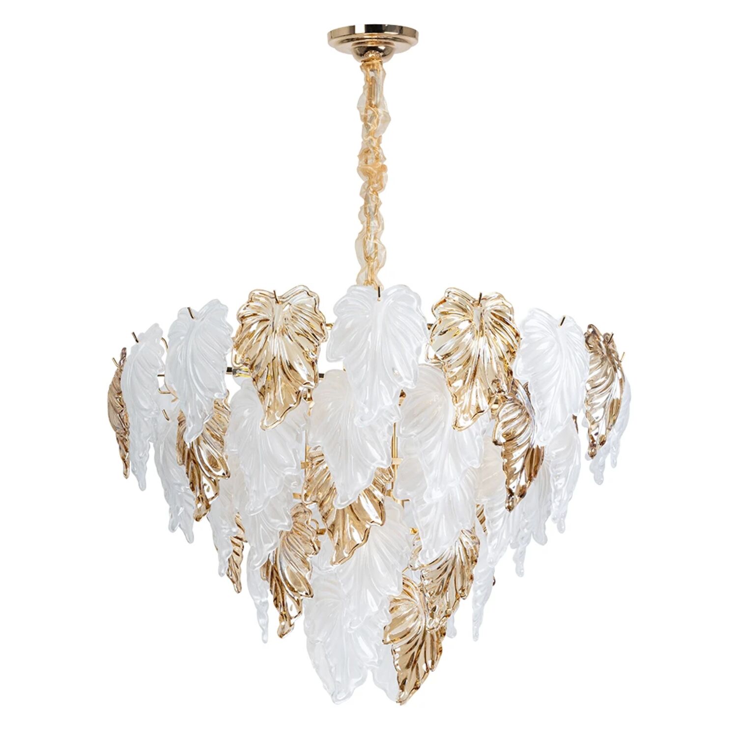 Подвесная люстра Arte Lamp Lilly A4070LM-12GO, арматура золото, плафон стекло белое
