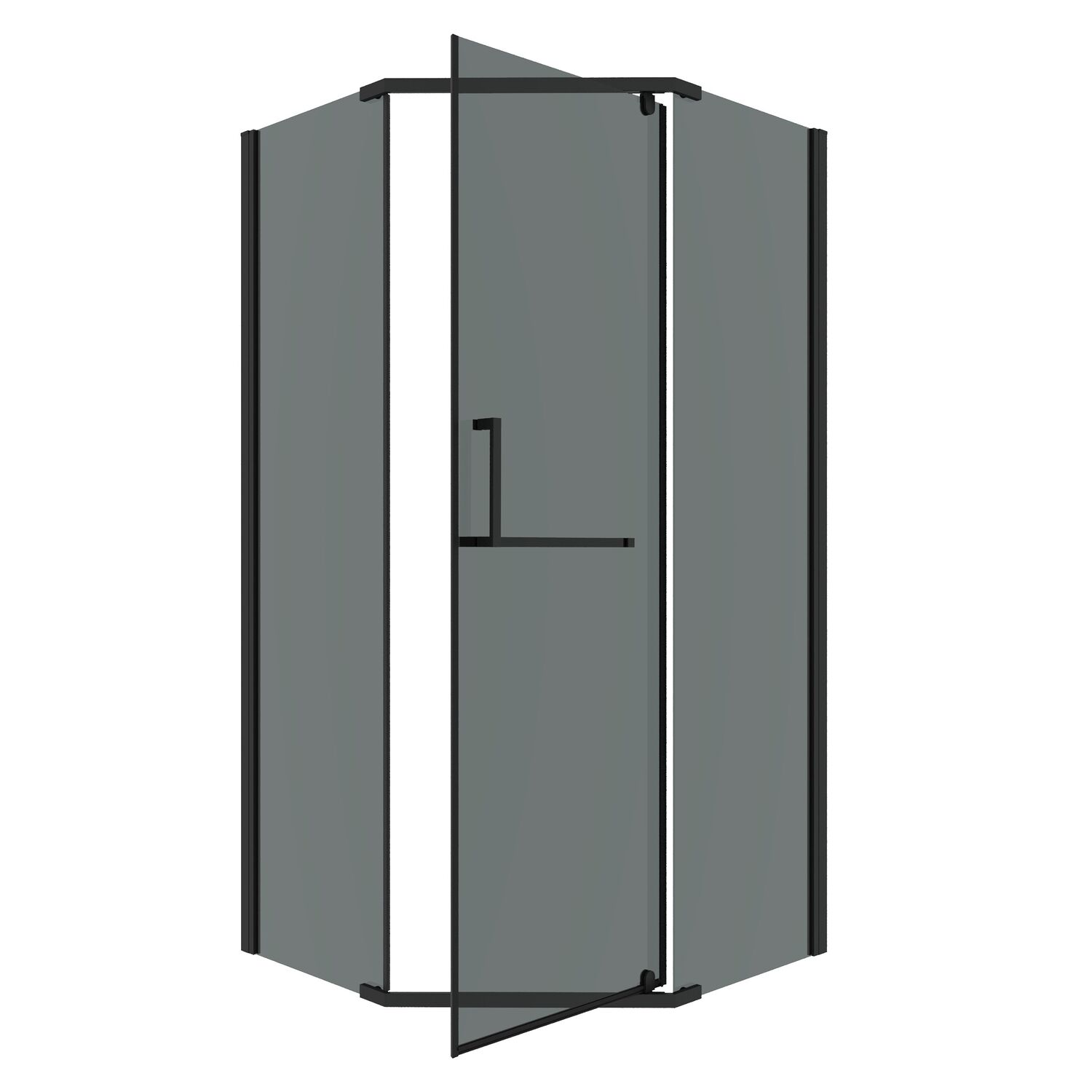 Душевой уголок Grossman Pragma 302.K33.03.9090.21.10 90х90, стекло тонированное, профиль черный матовый