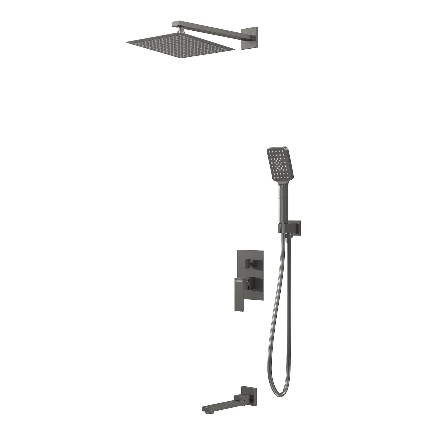 Душевой комплект Grossman Style 501.K35.05.420, встраиваемый, цвет графит сатиновый