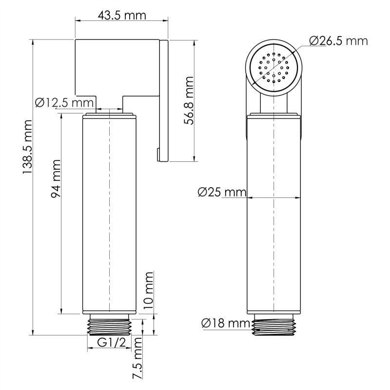 Гигиенический душ WasserKRAFT A232 с фиксатором, цвет белый - фото 1