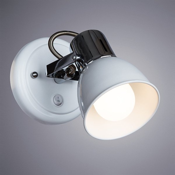 Спот Arte Lamp Jovi A1677AP-1WH, арматура белая / хром, плафон металл белый, 9х19 см