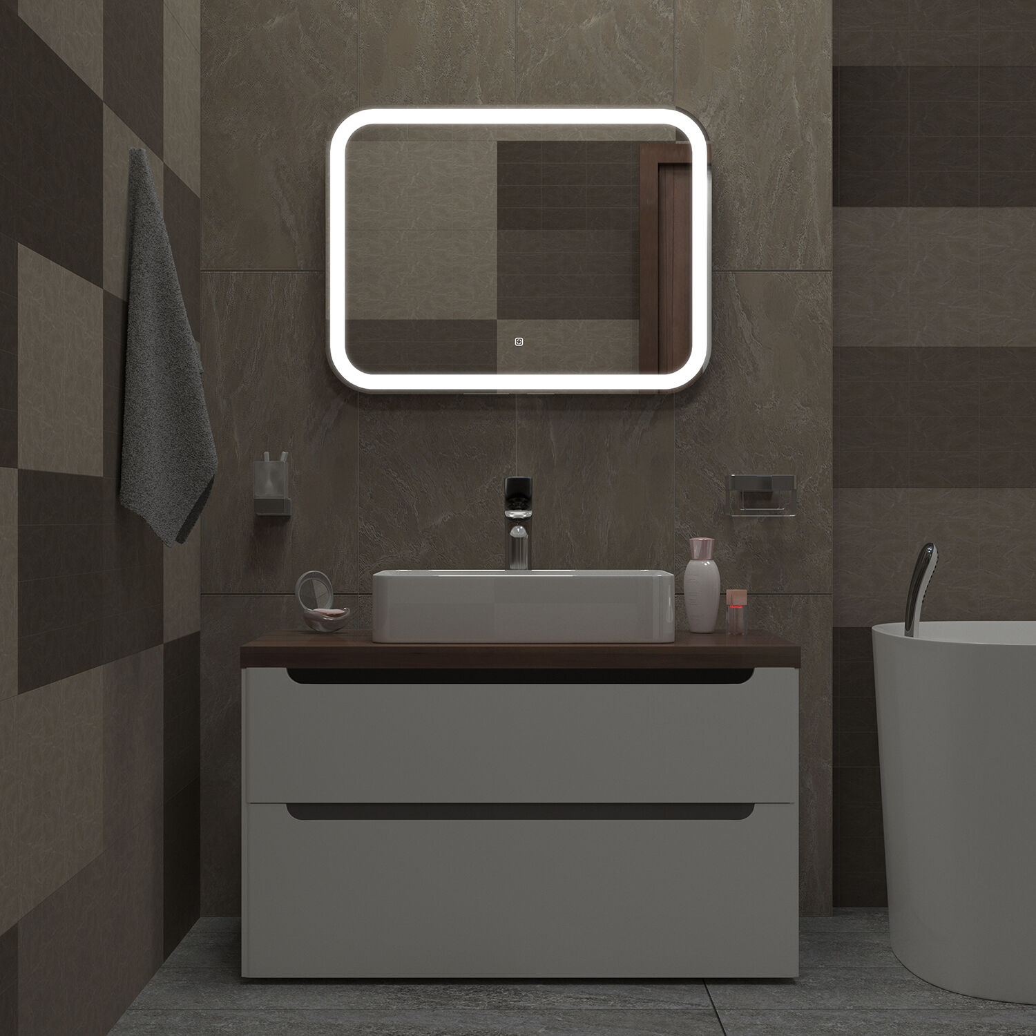 Зеркало Mixline Стив Нео S 80x60, с подсветкой - фото 1