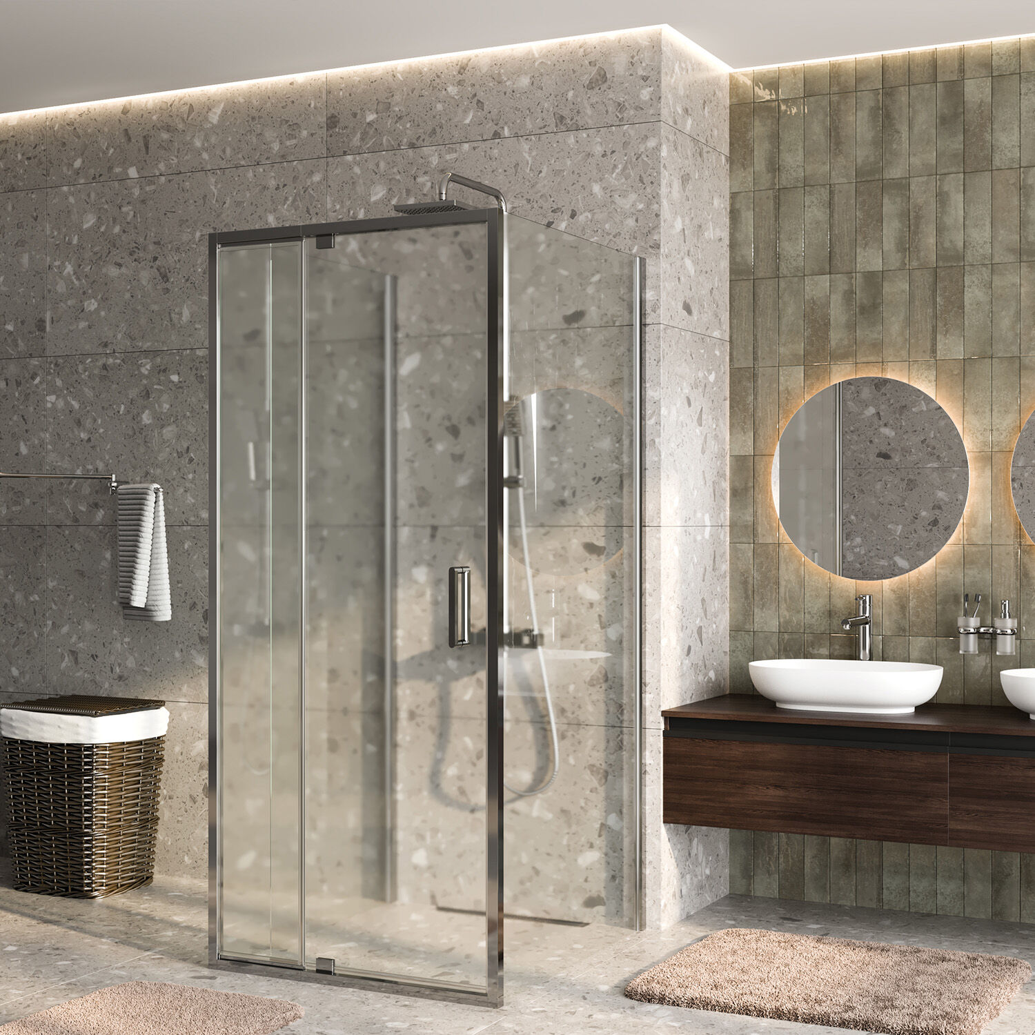 Душевой уголок WasserKRAFT Berkel 48P43 90x90, стекло прозрачное, профиль серебристый