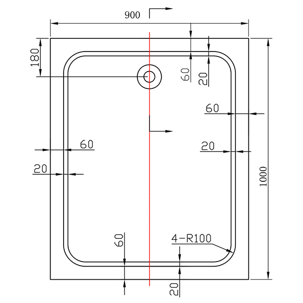 Поддон для душа Vincea VST-2AR 100x90, акриловый, цвет белый - фото 1