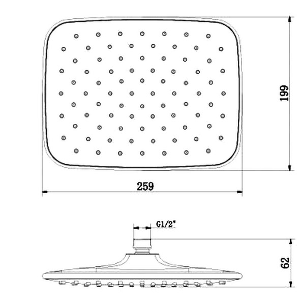 Верхний душ Lemark LM8133C, 26x20, цвет хром