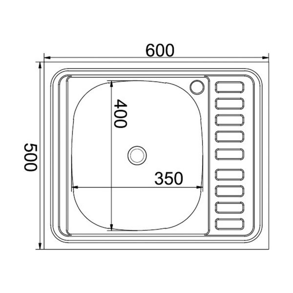 Кухонная мойка Mixline 538190 60x50, с крылом, левая, цвет хром  - фото 1