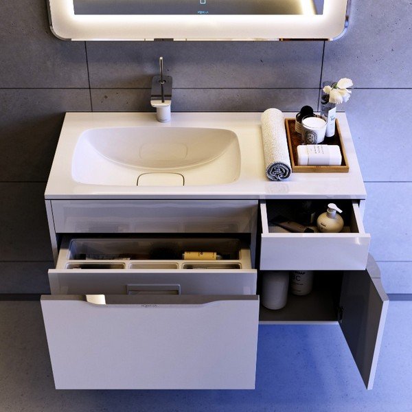 Мебель для ванной Aqwella Malaga 90, цвет белый, левая - фото 1