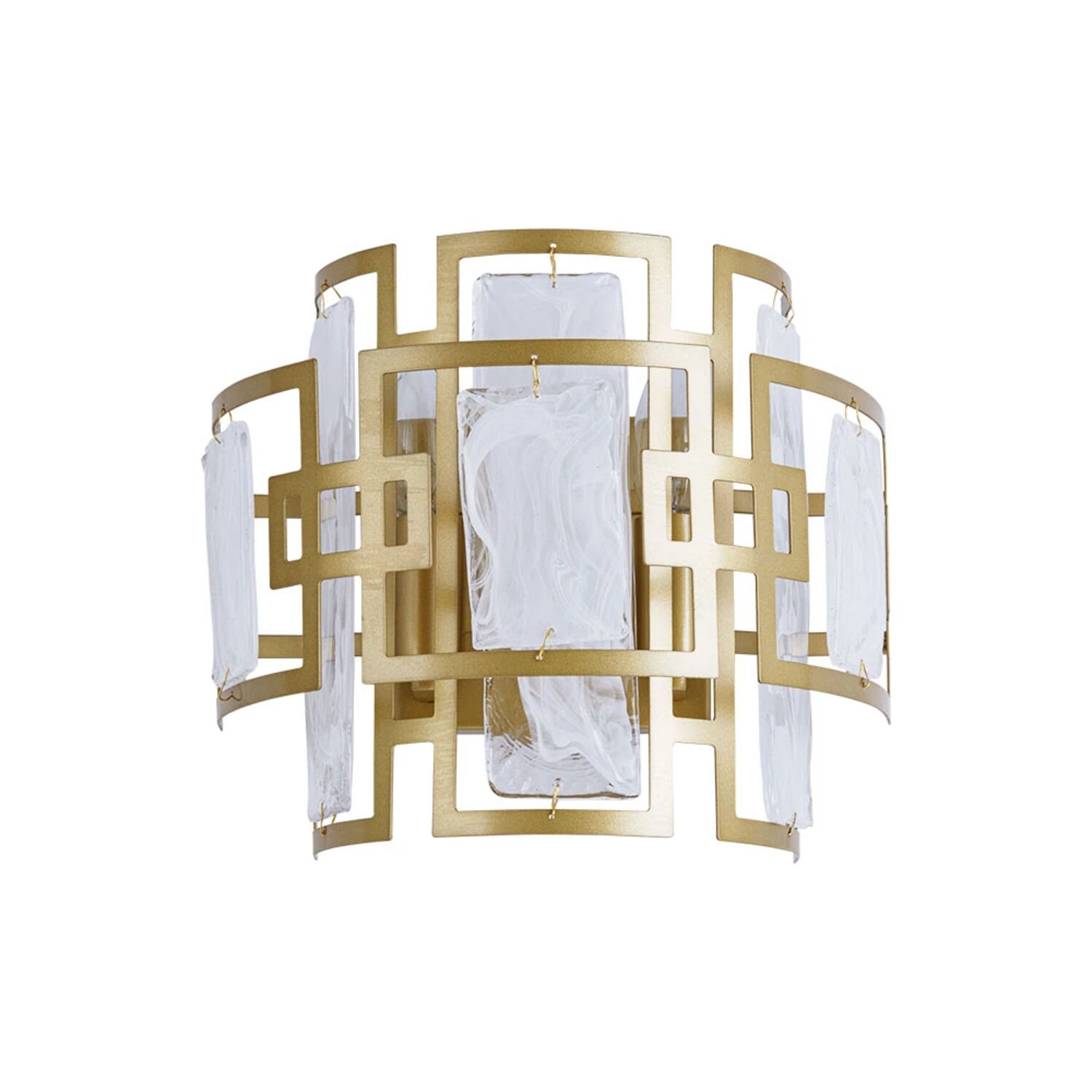 Настенный светильник Arte Lamp Blake A4087AP-2SG, арматура матовое золото, плафон стекло белое