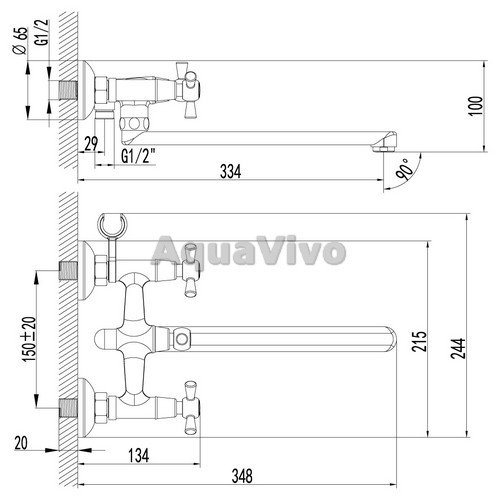 Смеситель Lemark Contour LM7451C для ванны и душа - фото 1