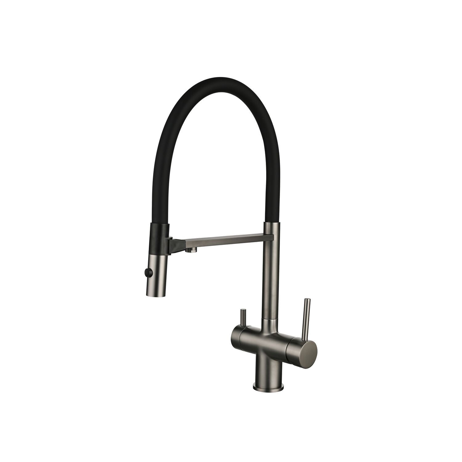 Смеситель Vincea VKF-120GM для кухни, с гибким изливом, цвет вороненая сталь