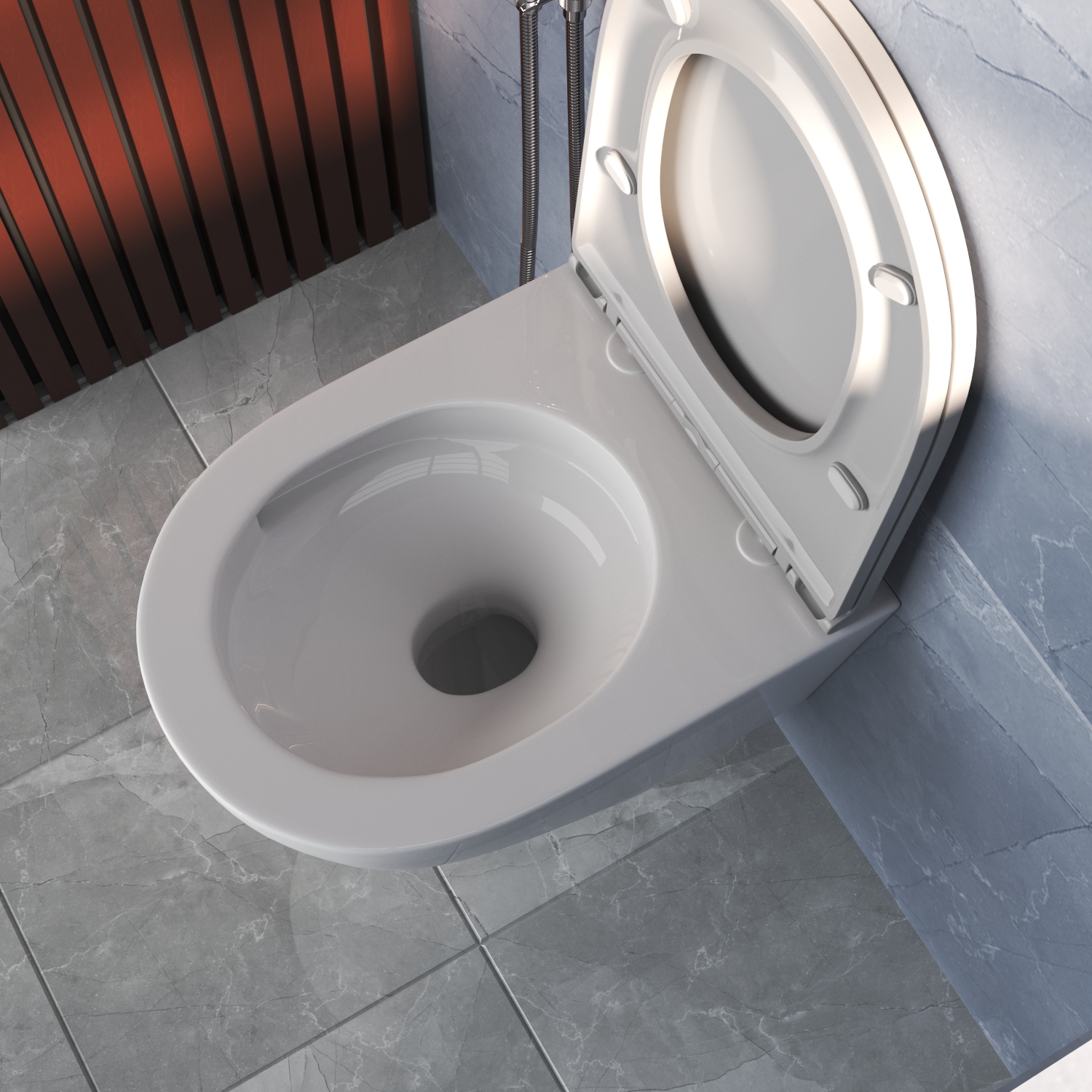 Унитаз Joki Stella T JK1101010 подвесной, безободковый, смыв торнадо, с сиденьем микролифт, цвет белый - фото 1