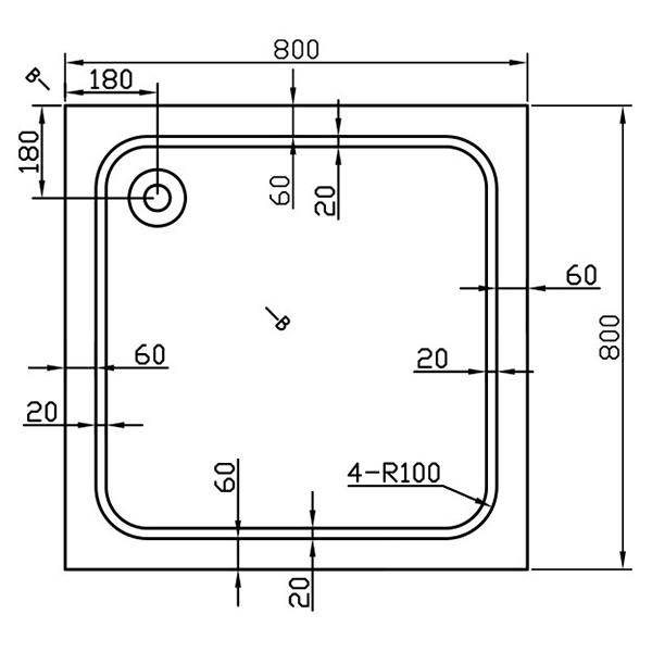 Поддон для душа Vincea VST-2AS 80x80, акриловый, цвет белый - фото 1