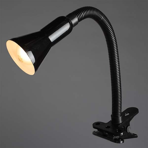 Офисная настольная лампа Arte Lamp Cord A1210LT-1BK, арматура черная, плафон металл черный, 11х30 см - фото 1