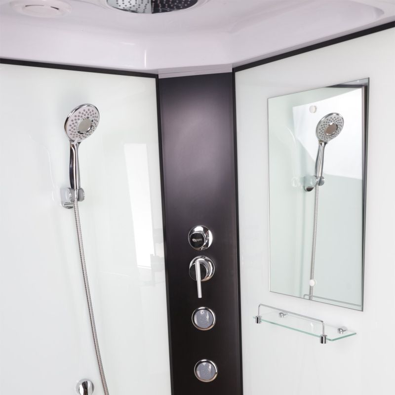 Душевая кабина Niagara Classic NG-6702-14G 100x100, стекло прозрачное, профиль черный, с крышей, с гидромассажем