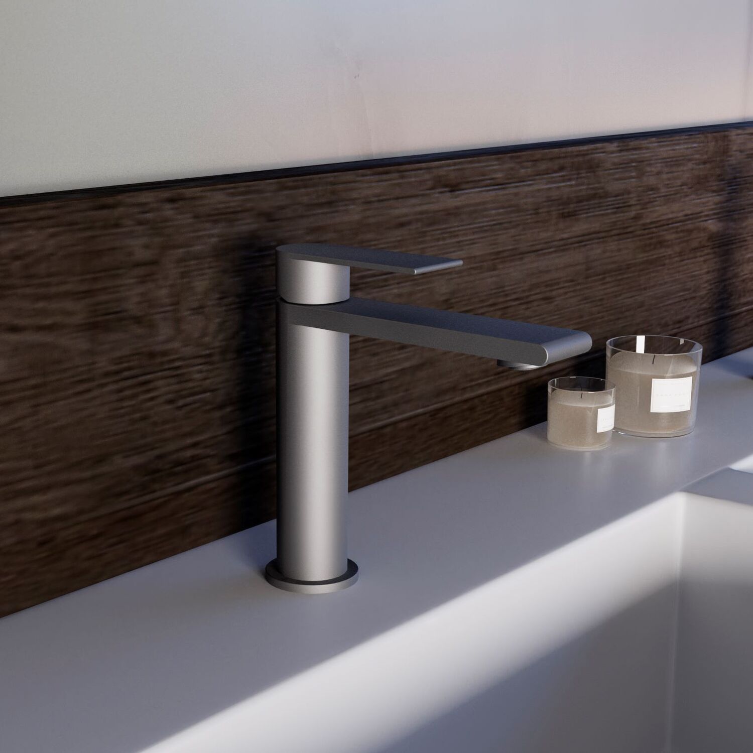 Смеситель Vincea SS VBF-2VS1GM для раковины, цвет вороненая сталь - фото 1