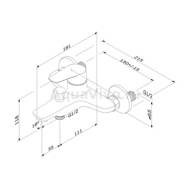 Смеситель AM.PM Joy F85E10000 для ванны с душем