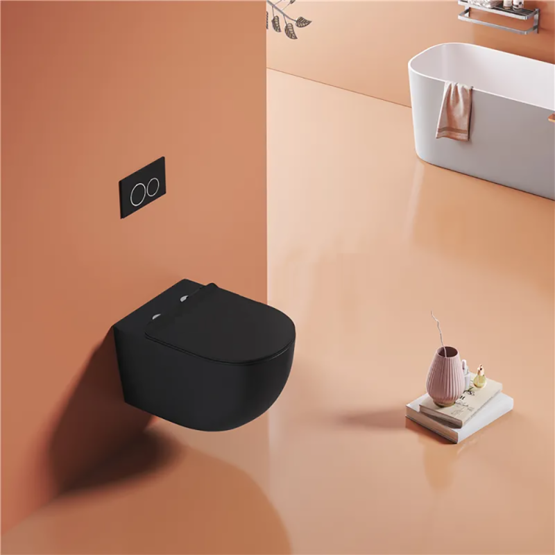 Унитаз CeruttiSPA Oglio Aria MB CT9239 подвесной, безободковый, с сиденьем микролифт, цвет черный матовый