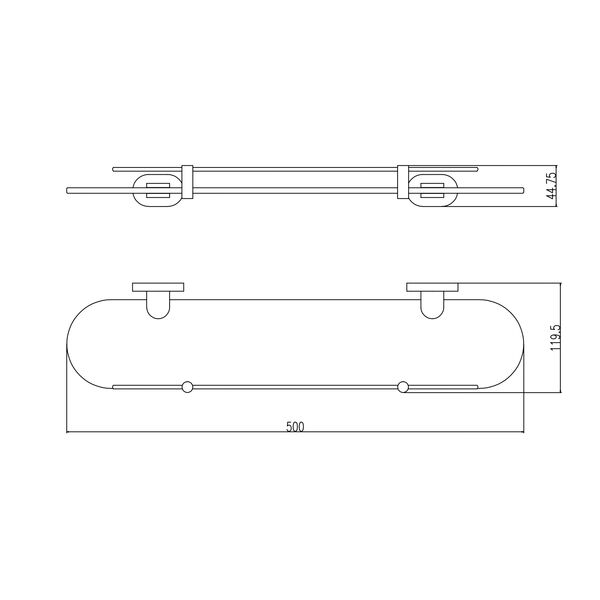 Полка Rav Slezak Yukon YUA0900/50CB, 50 см, цвет хром / белый