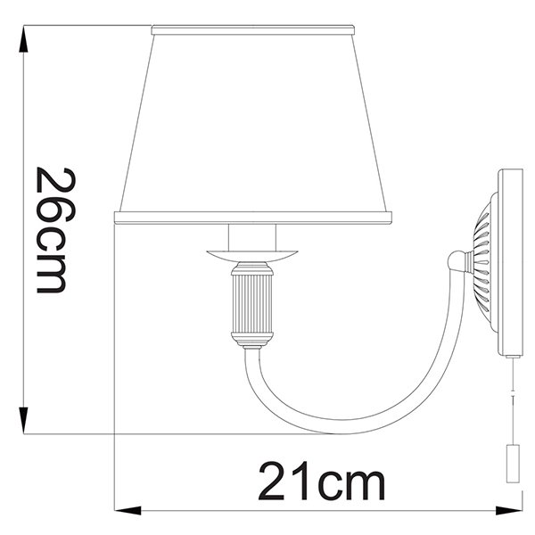 Бра Arte Lamp Alice A3579AP-1AB, арматура бронза, плафон ткань бежевая, 18х21 см