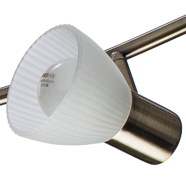 Спот Arte Lamp Parry A5062PL-4AB, арматура бронза, плафоны стекло белое, 94х8 см - фото 1