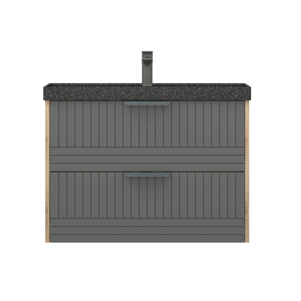 Тумба под раковину Corozo Инди 80, подвесная/напольная, цвет дуб канзас/графит - фото 1