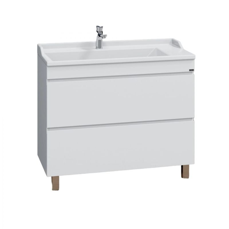 Тумба под раковину Санта Марс 100 напольная, с 2 ящиками, цвет белый - фото 1