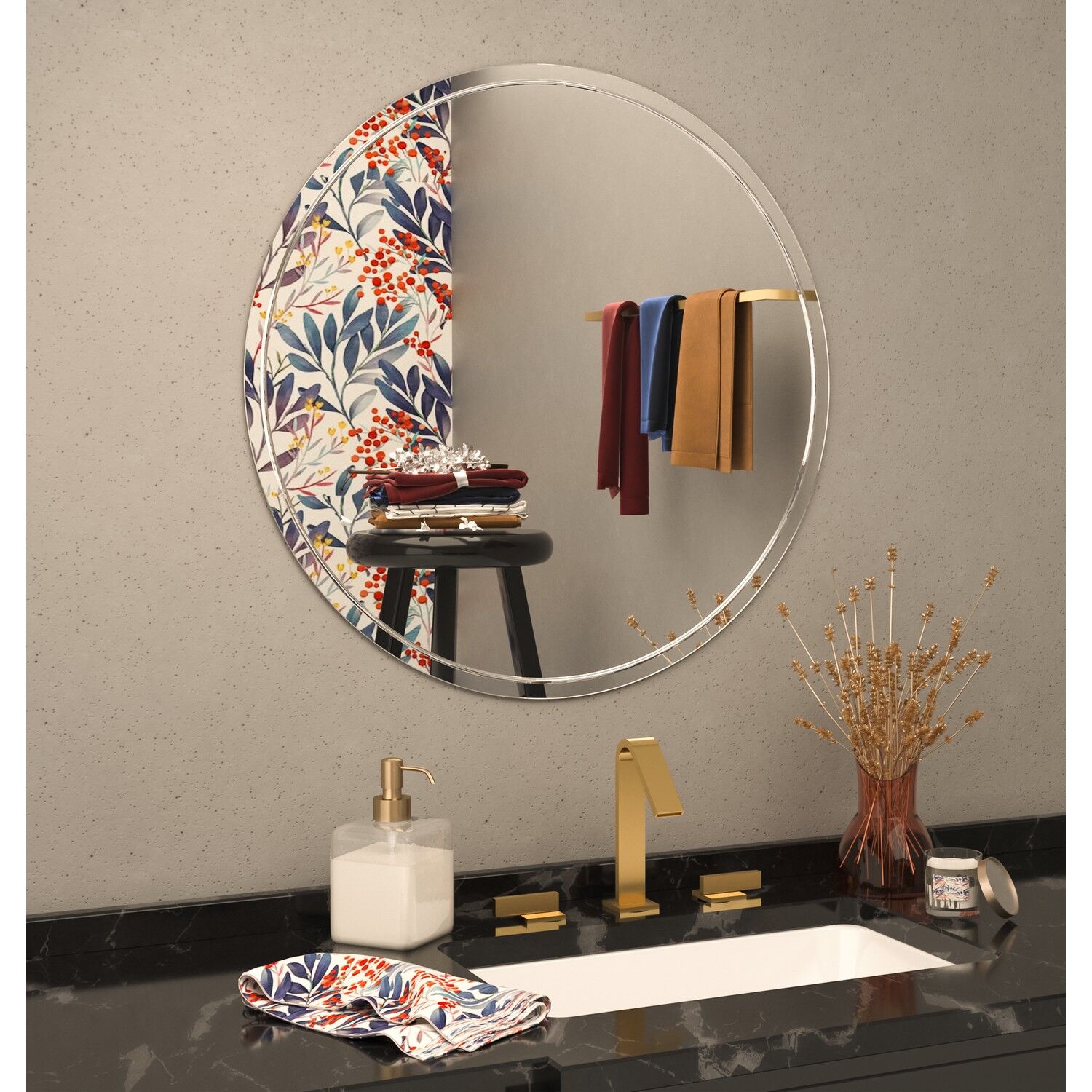 Зеркало Mixline Эмили D60 60x60, с гравировкой - фото 1