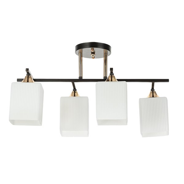 Подвесная люстра Arte Lamp Merope A4071PL-4BK, арматура черная / бронза, плафоны стекло белое, 49х28 см