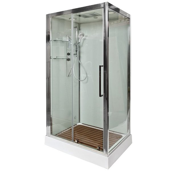 Душевая кабина Deto KERAVA Z120 120x90, стекло прозрачное, профиль хром глянцевый, с сенсорным управлением, с паром, с подсветкой - фото 1