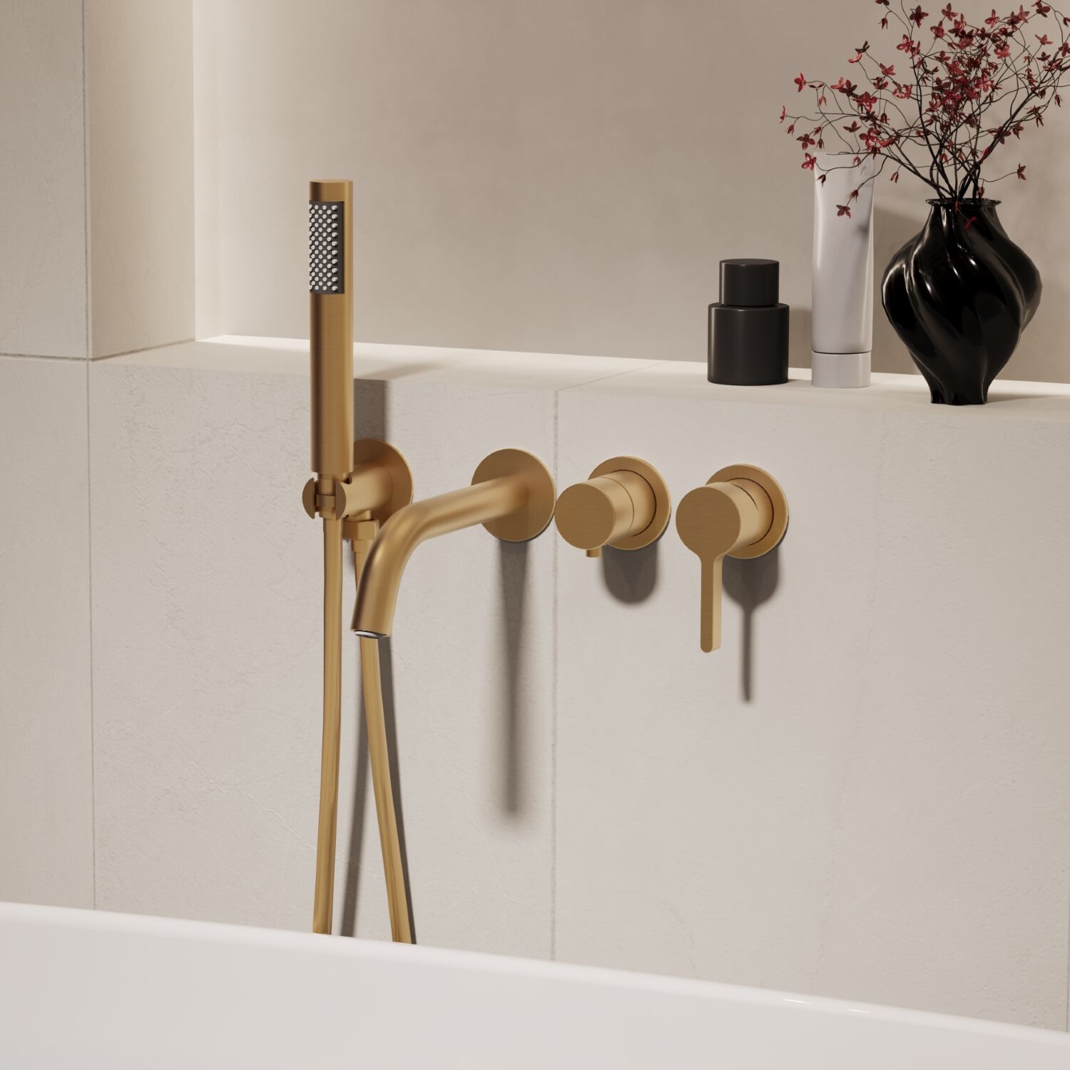 Смеситель Vincea Villa VTFW-1VL1BG для ванны, встраиваемый, цвет брашированное золото - фото 1