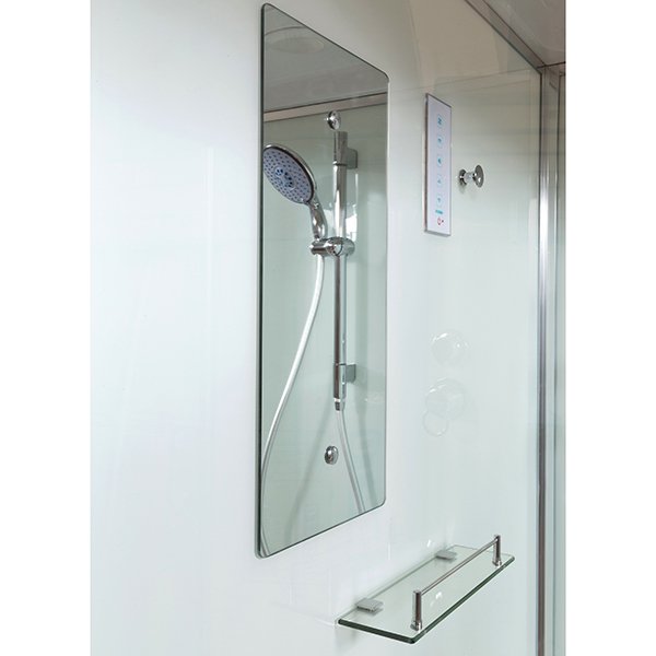 Душевая кабина Deto K402S 120x90, стекло прозрачное, профиль хром глянцевый, с сенсорным управлением, с крышей