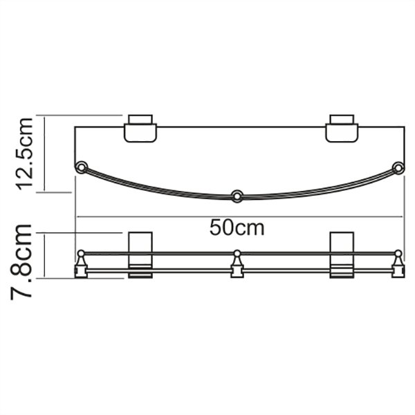 Полка WasserKRAFT Lopau K-6044, с бортиком, цвет хром