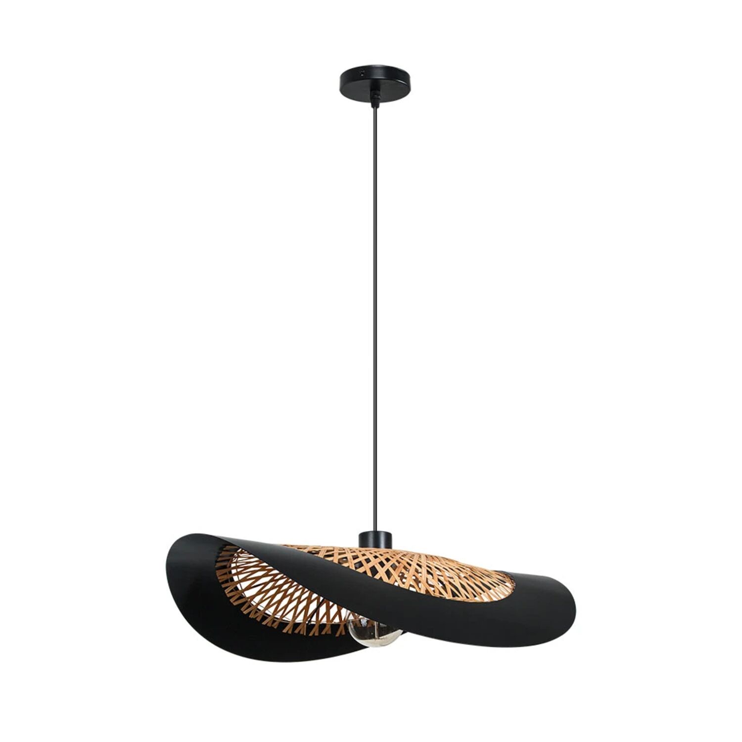 Подвесной светильник Arte Lamp Woodstock A7059SP-1BK, арматура черный, плафон металл / дерево черный