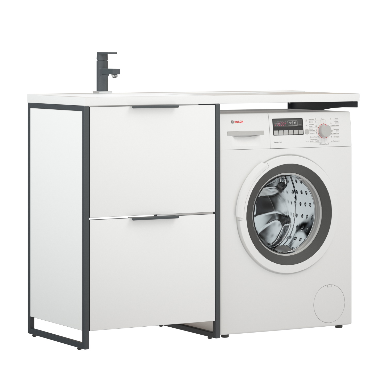 Тумба под раковину Corozo Гера 57 Z напольная, цвет белый - фото 1