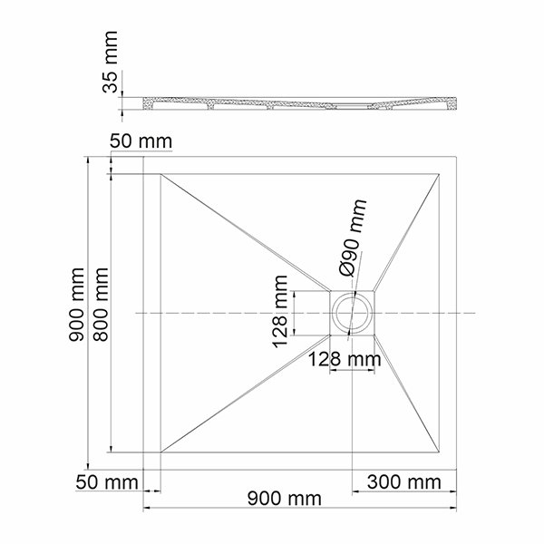 Поддон для душа WasserKRAFT Dill 61T03 90x90, искусственный камень, цвет черный - фото 1